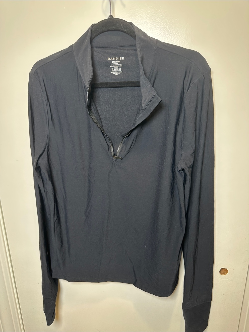 Bandier Black Long-Sleeve Quarter Zip Training Tee (27)